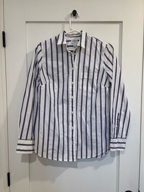 J. Crew Navy and White Striped Top